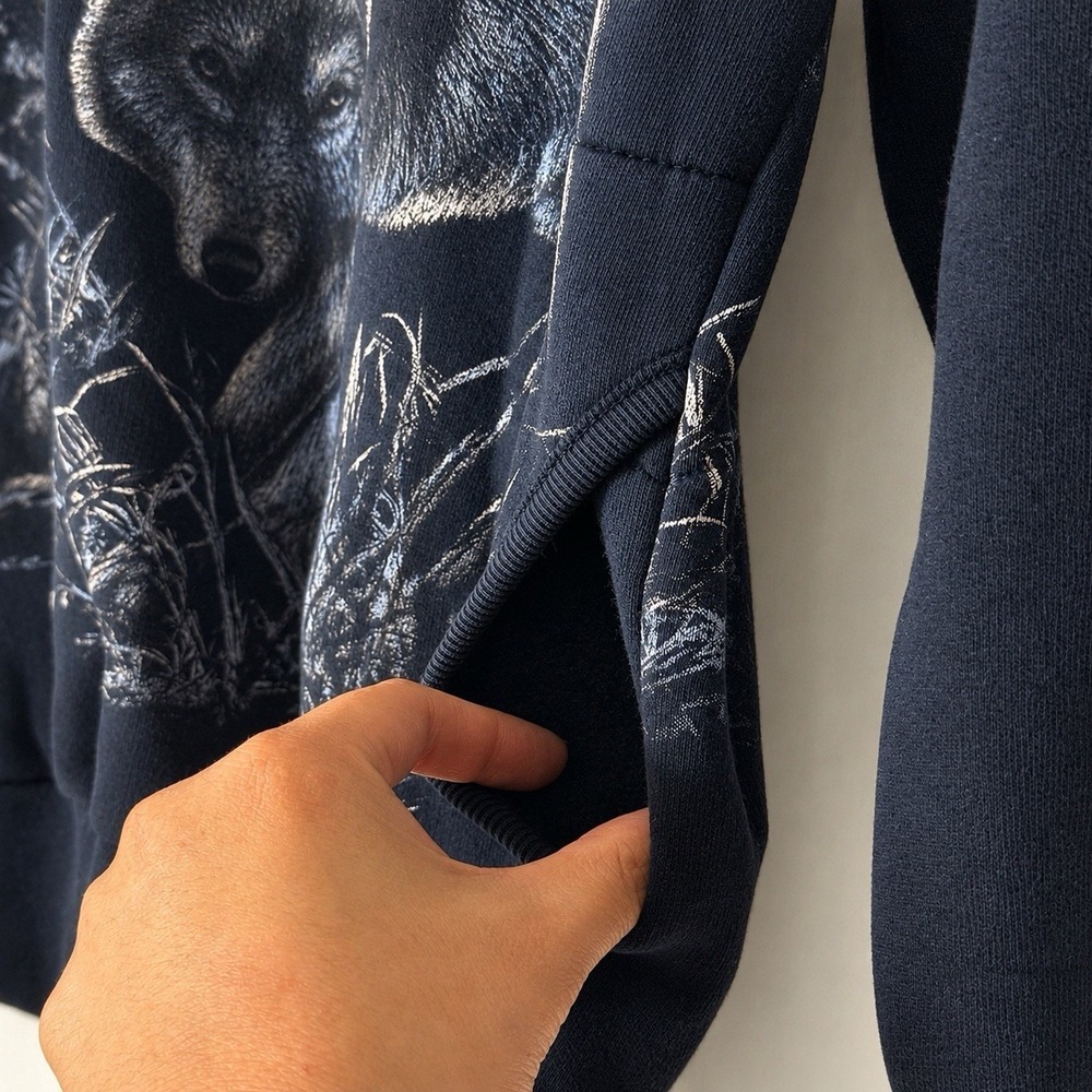 Vintage Art Unlimited Wolf Moon Nature Graphic Pullover Sweatshirt M USA Made - Picture 4 of 9